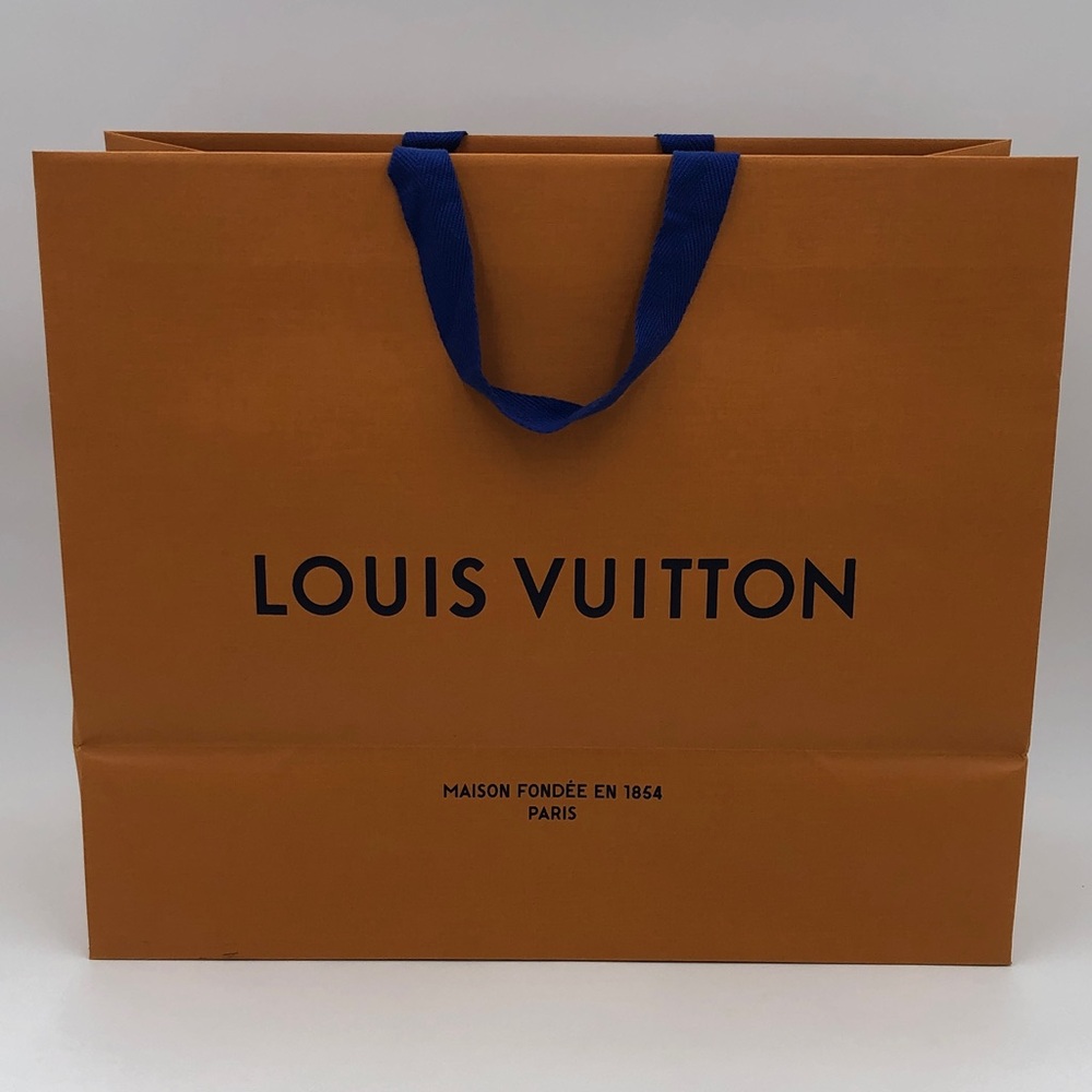 Louis Vuitton Orange Bag with Blue Handles
